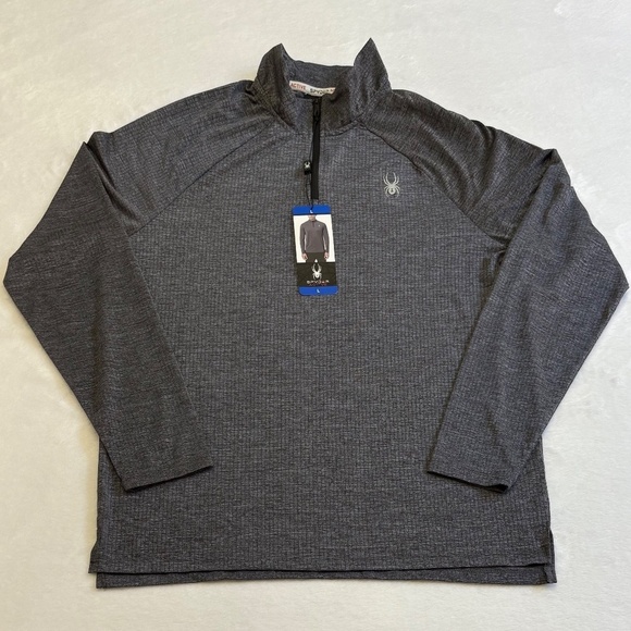 Spyder Active Men's Long Sleeve 1/4 Zip Shirt, Gray, Large NWT - Picture 5 of 15